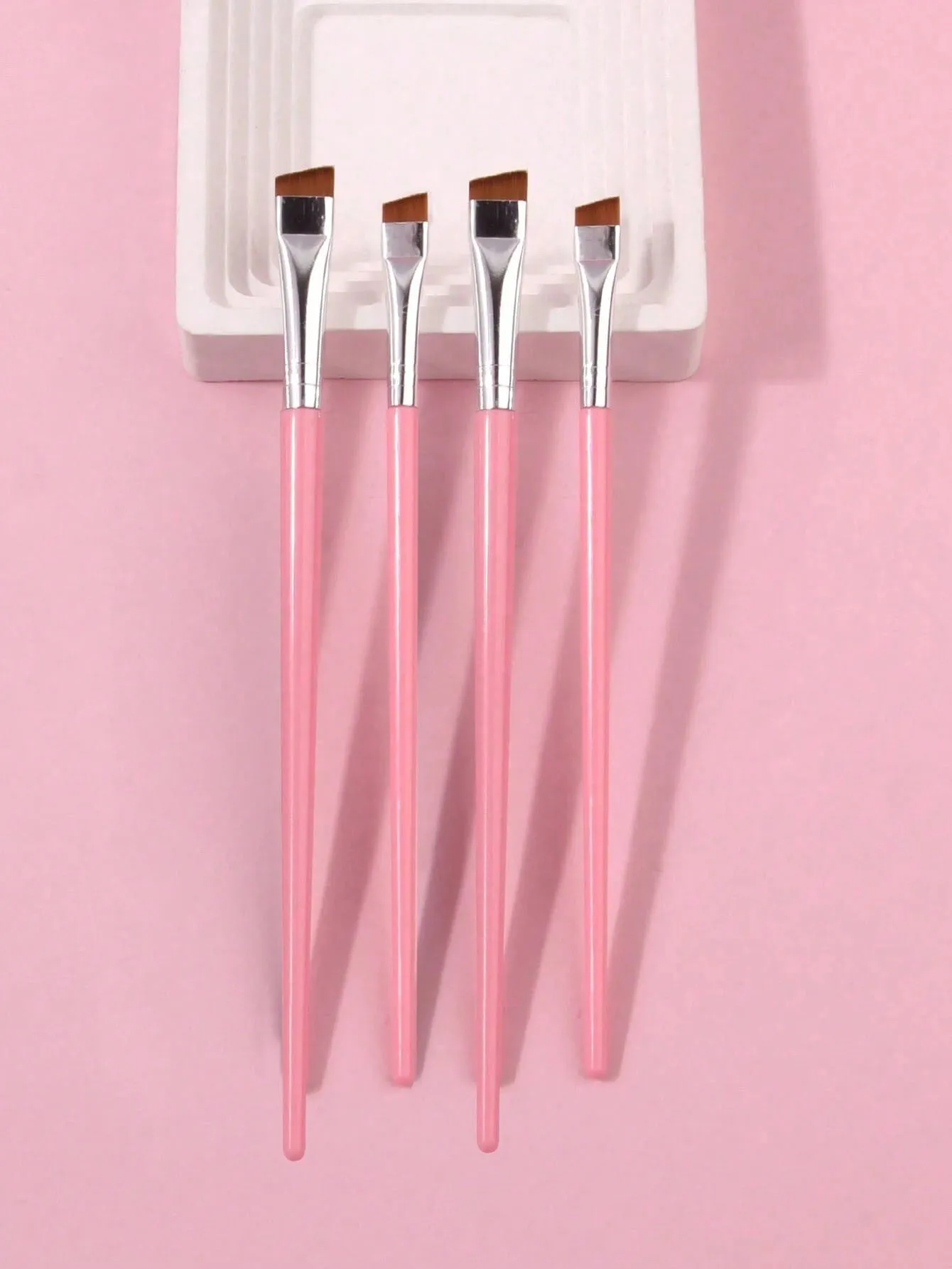 4pcs Upgrade Blade Eyeliner Brushes - Ultra-Thin, Angled, Flat & Eyebrow Brushes - Precise Makeup Tool For Small Details