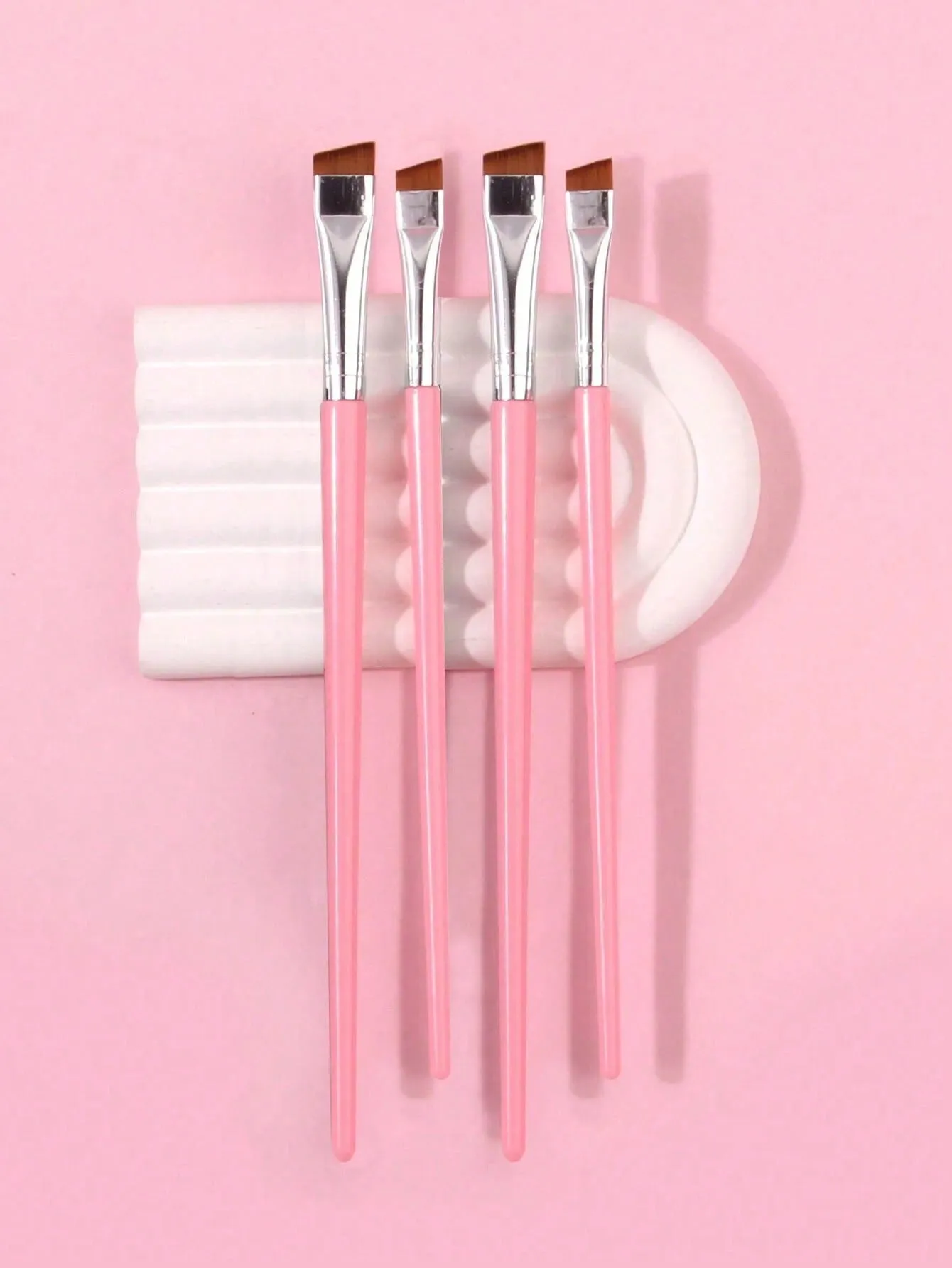 4pcs Upgrade Blade Eyeliner Brushes - Ultra-Thin, Angled, Flat & Eyebrow Brushes - Precise Makeup Tool For Small Details