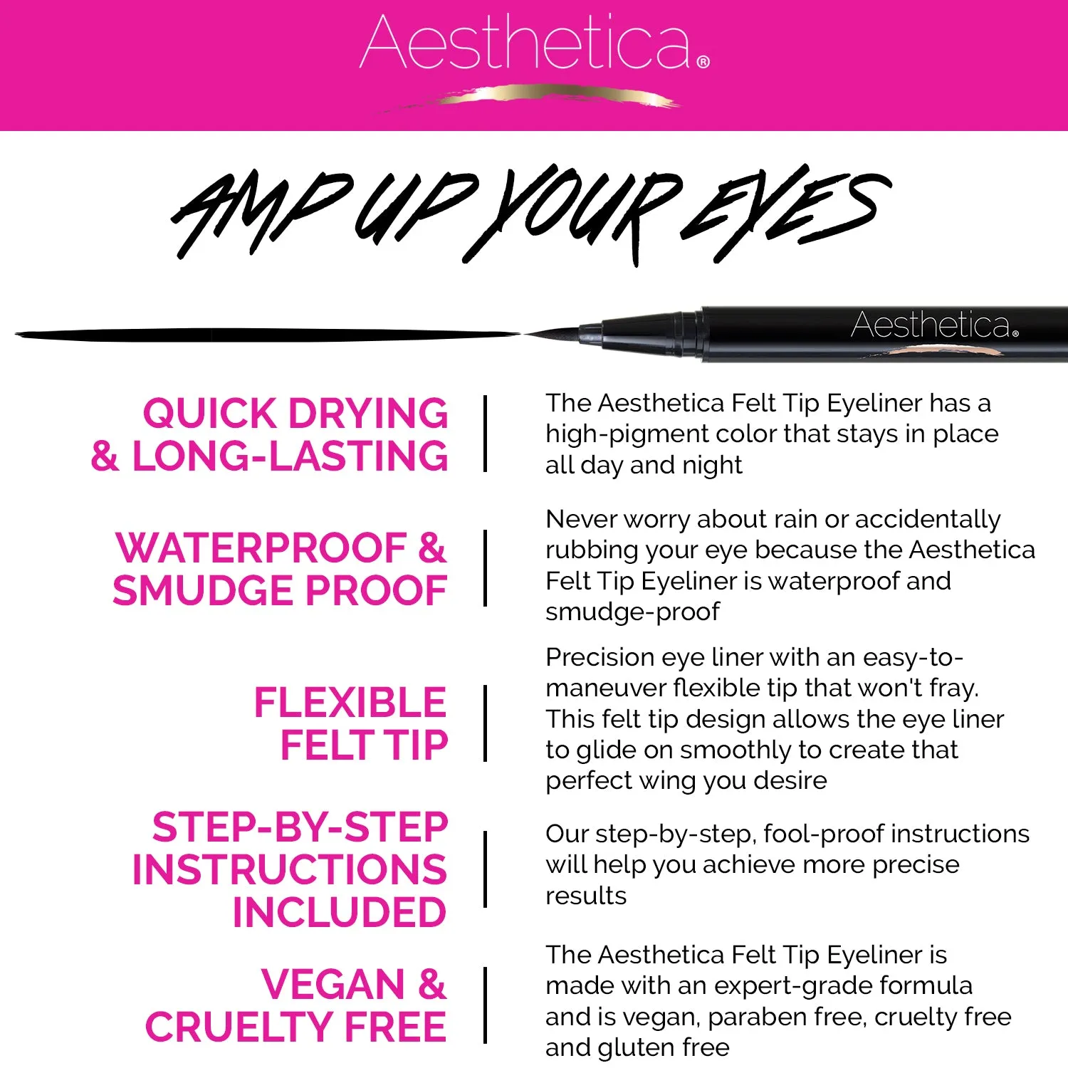 Aesthetica Waterproof Liquid Eye Liner Pen