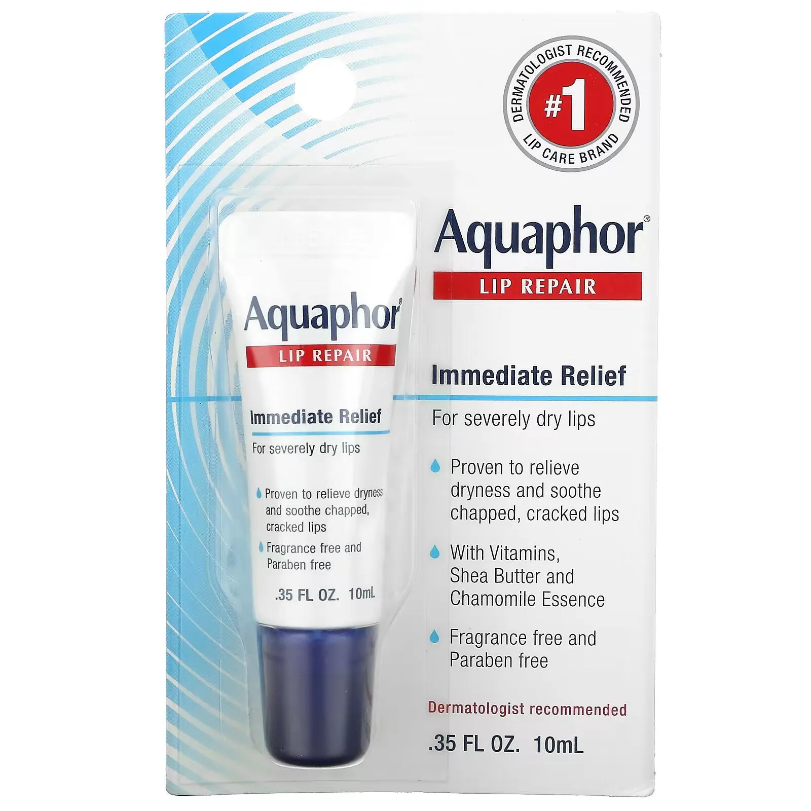 Aquaphor , Instant Repairing Lip Treatment Without Fragrance 10 ml (0.35 fl oz)