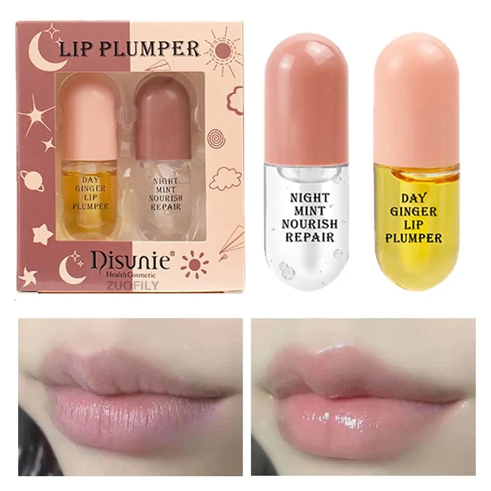 Disunie Instant Volumising Lips Plumper Essential Oil Moisturizing Repairing Reduce Lip Fine Line Serum Sexy Plump 5.5ml*2 H7096A