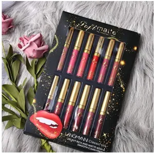 Langmanni 12pcs Classic Tint Soft Matte Liquid Lipstick Set L9800