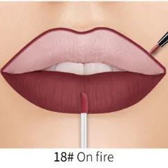 Lip Liner Matte Nonstick Cup Liquid Lipstick Double Lip Gloss Pen