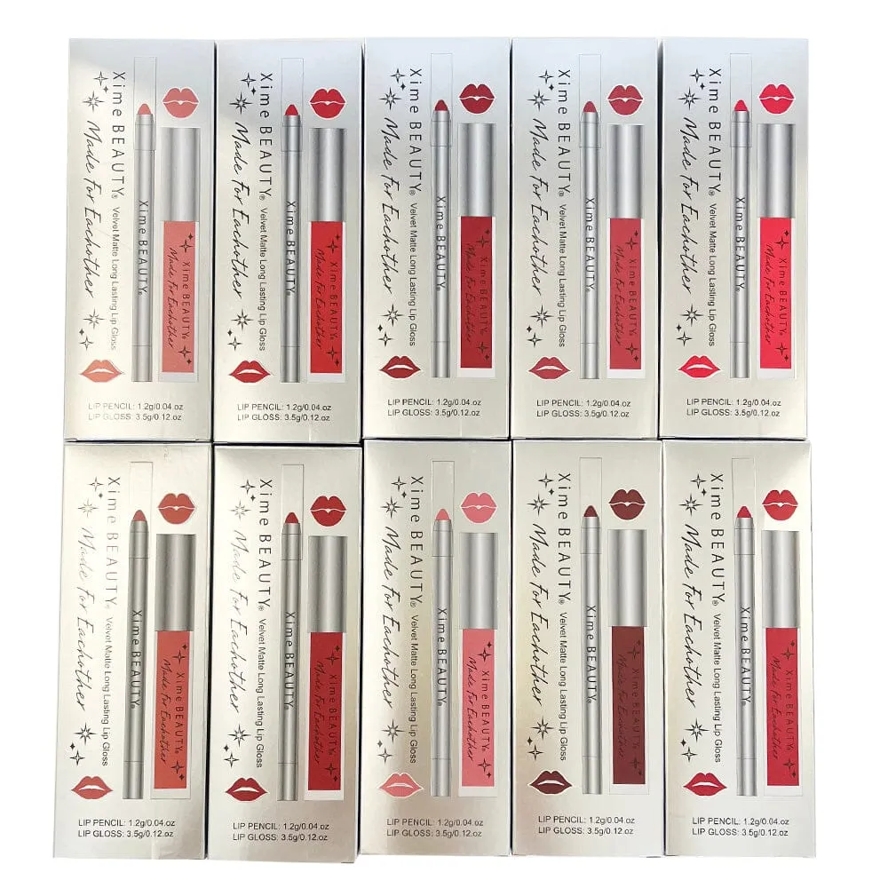 Lips Gloss & Lip Liner 10 Color Set (12 units)