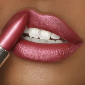 Mahvelous Crème | A Muted Raspberry with Pink and Gold Shimmer Lipstick