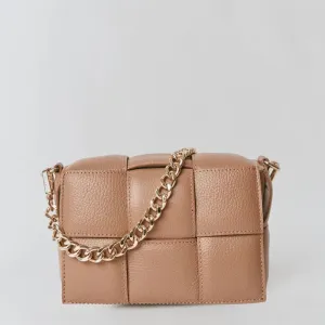 Margot Leather Woven Bag | Light Tan