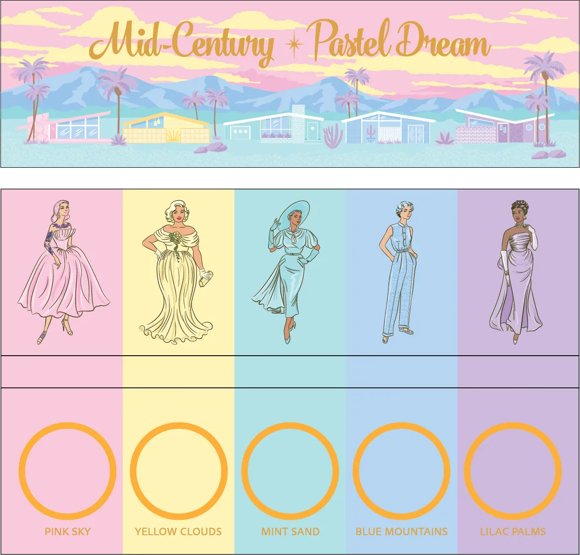 'Mid-Century Pastel Dream' - Eyeshadow Palette