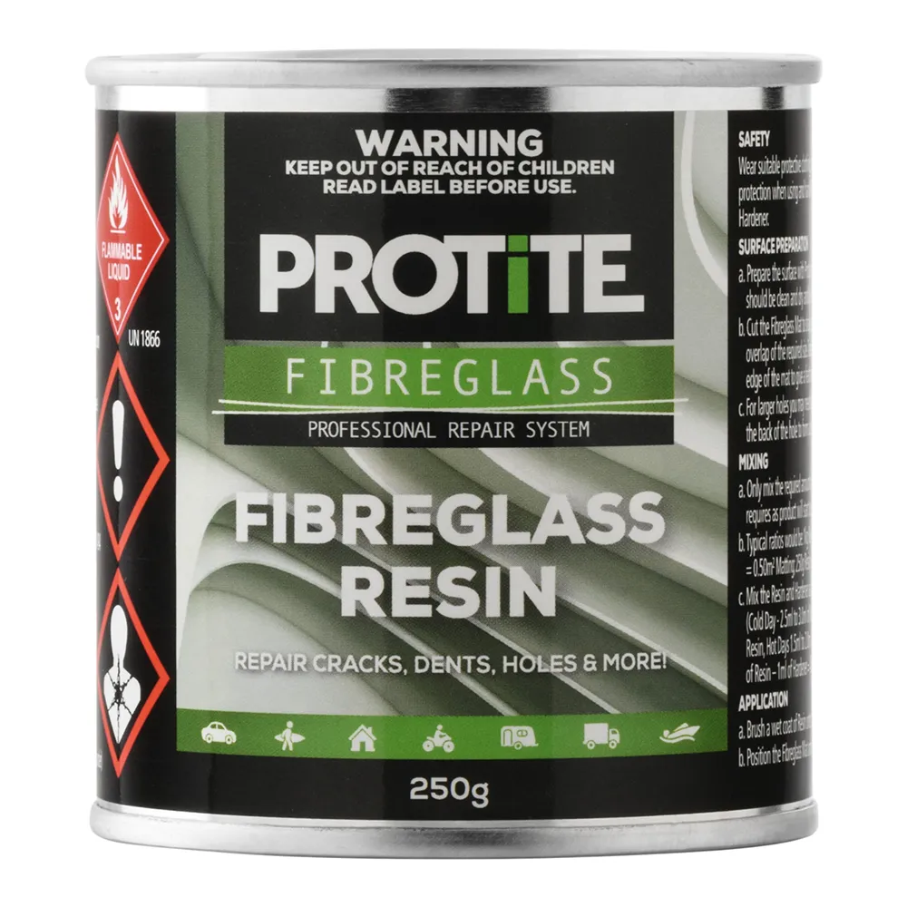 PROTITE Fibreglass Resin 250g Repair Cracks Dents Holes