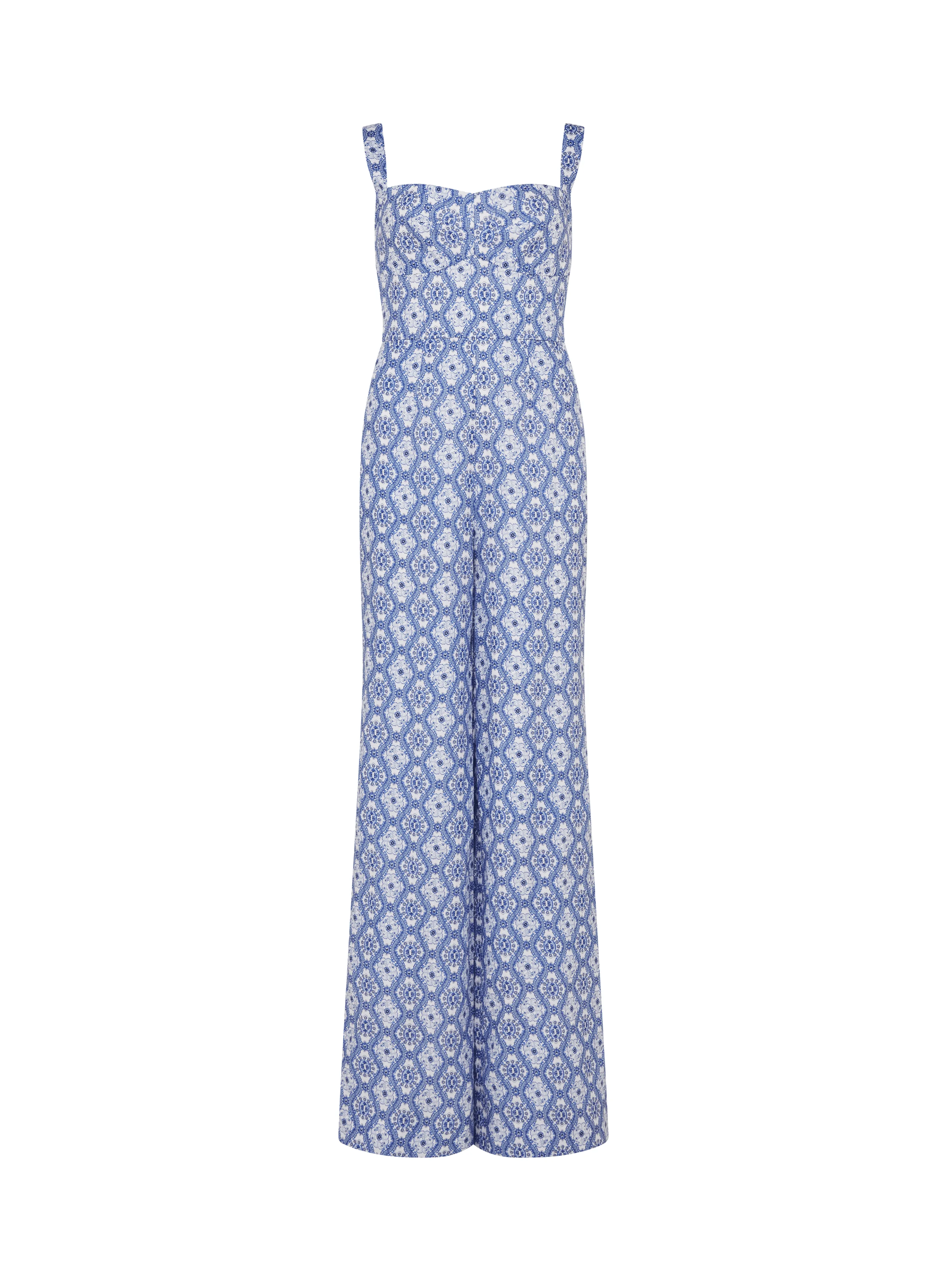 Rachel Jumpsuit in Delphiniums print