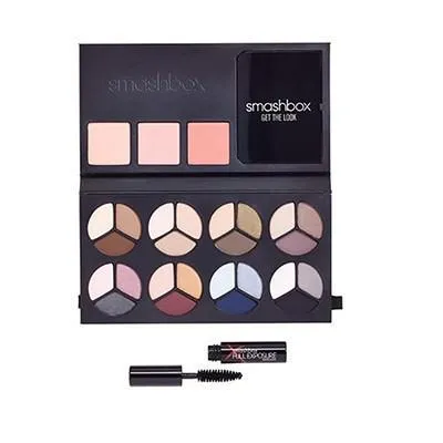 Smashbox PHOTO OP Mega Palette Set: 8 Photo Op Eye Shadow Trios   3 Blushes   Get the Look Pamphlet   Full Exposure Mascara