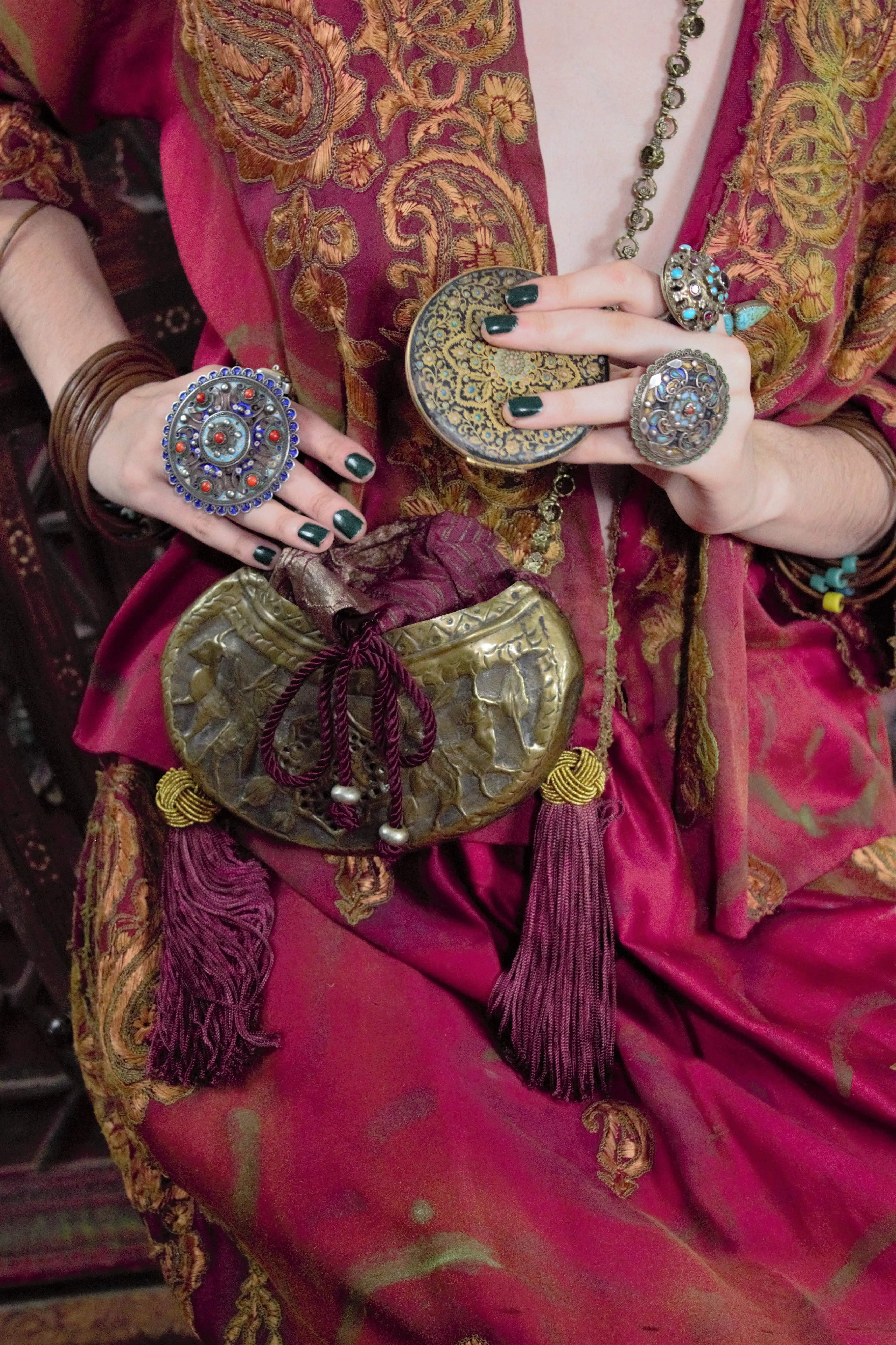 Sufi Kashkul, Qajar Period, as an Elegant Evening Bag