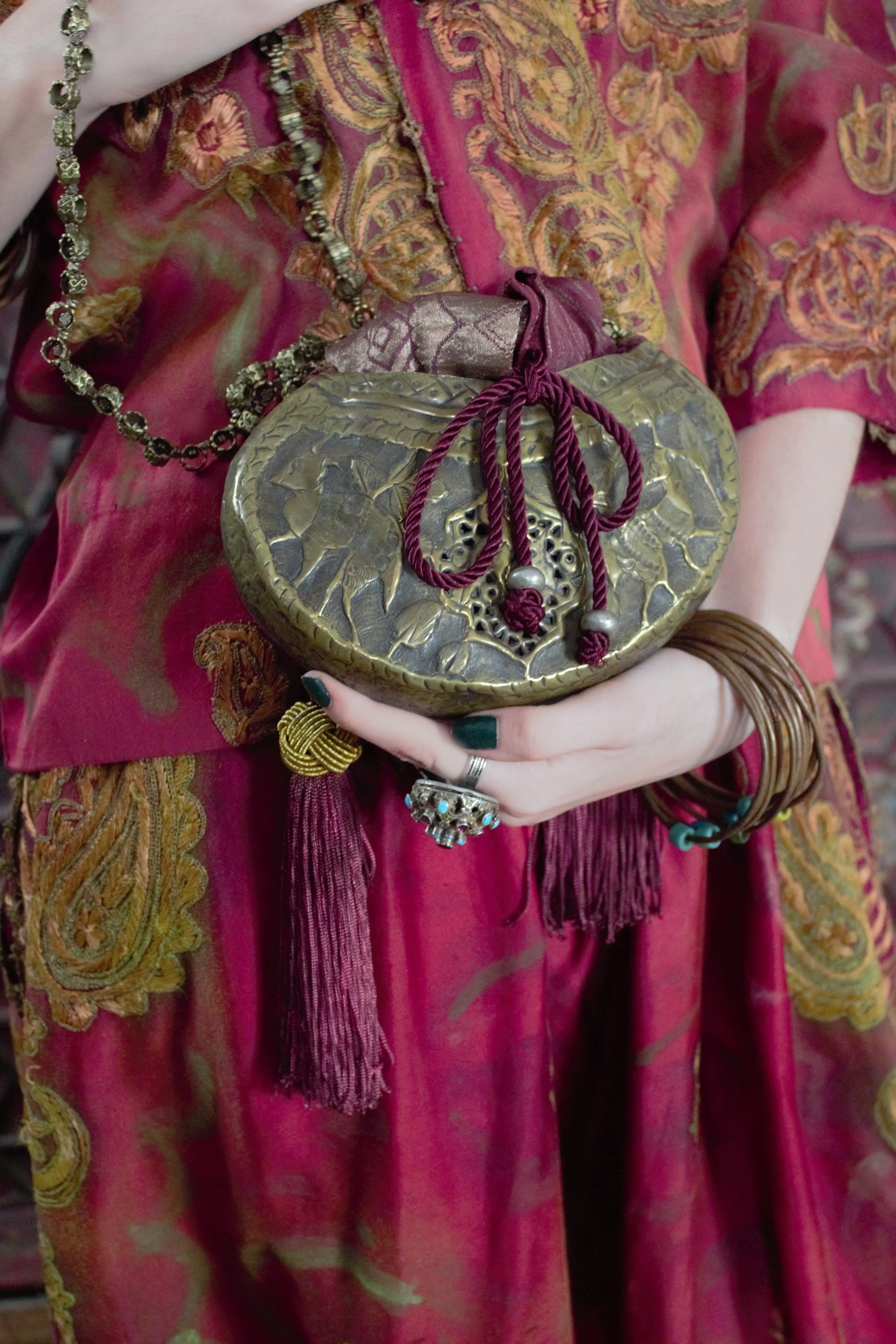 Sufi Kashkul, Qajar Period, as an Elegant Evening Bag