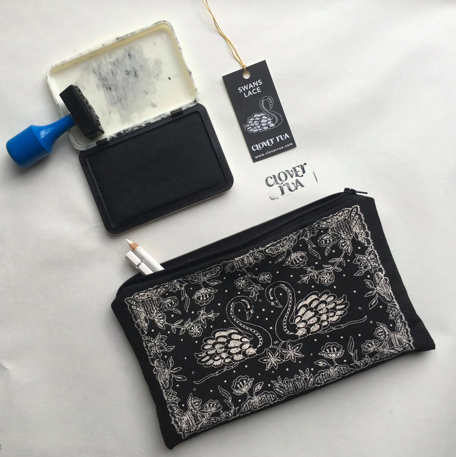 Swans Irish Lace Purse / Case