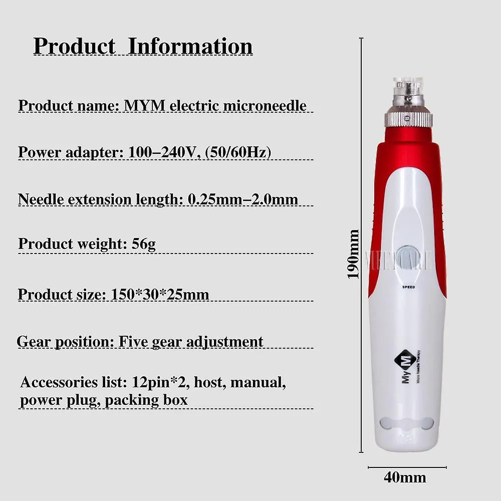 US Plug Exfoliate Shrink Pores Device Electric Micro Rolling Derma Pen Therapy BeAUty Tool Fa0560